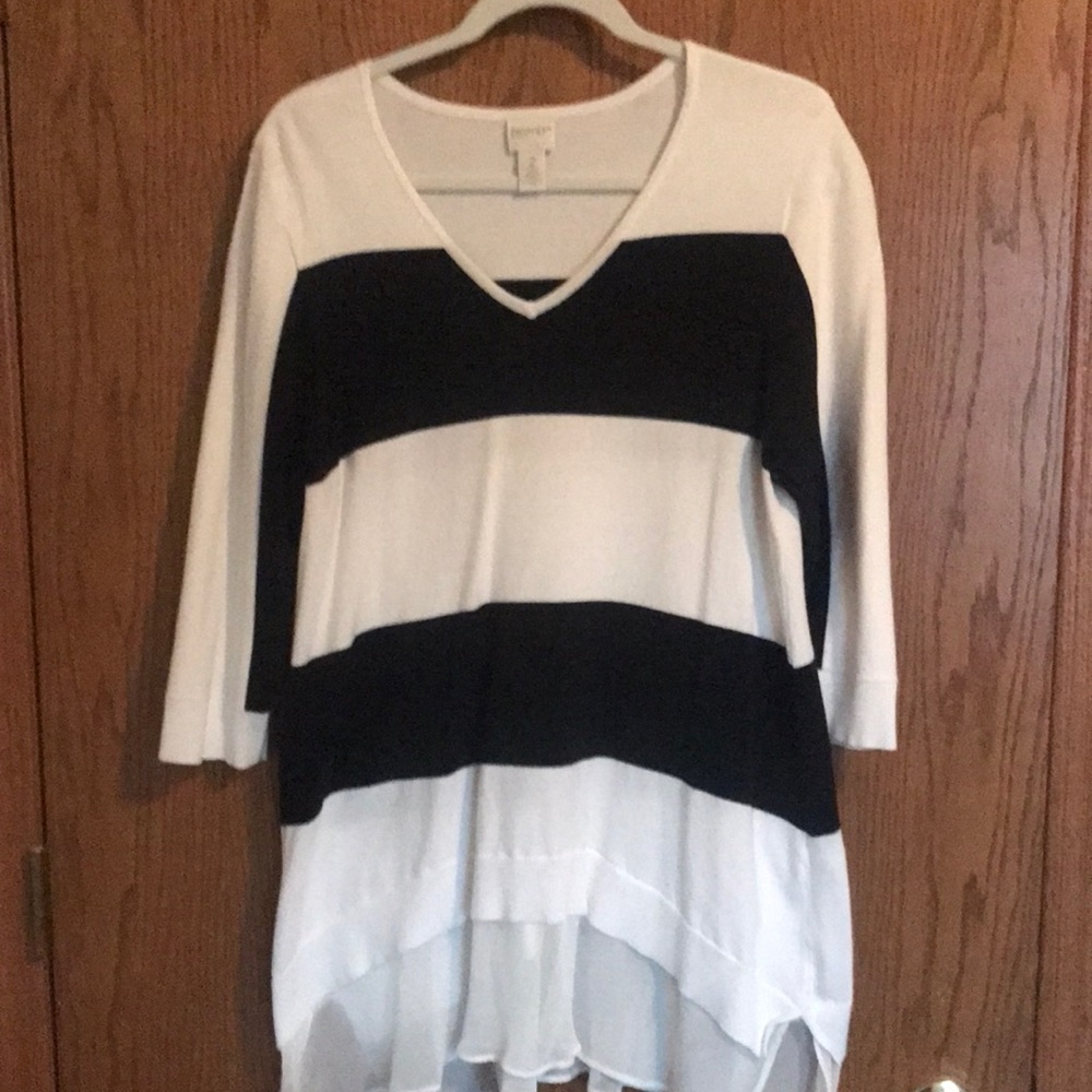 Chicos Black and white dressy sweater